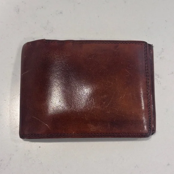 Vera Pelle Men’s  Brown Leather Bi-Fold Wallet - Picture 5 of 16